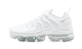 Nike Air VaporMax Plus Sneakers - White with Silver Accents and Translucent Sole