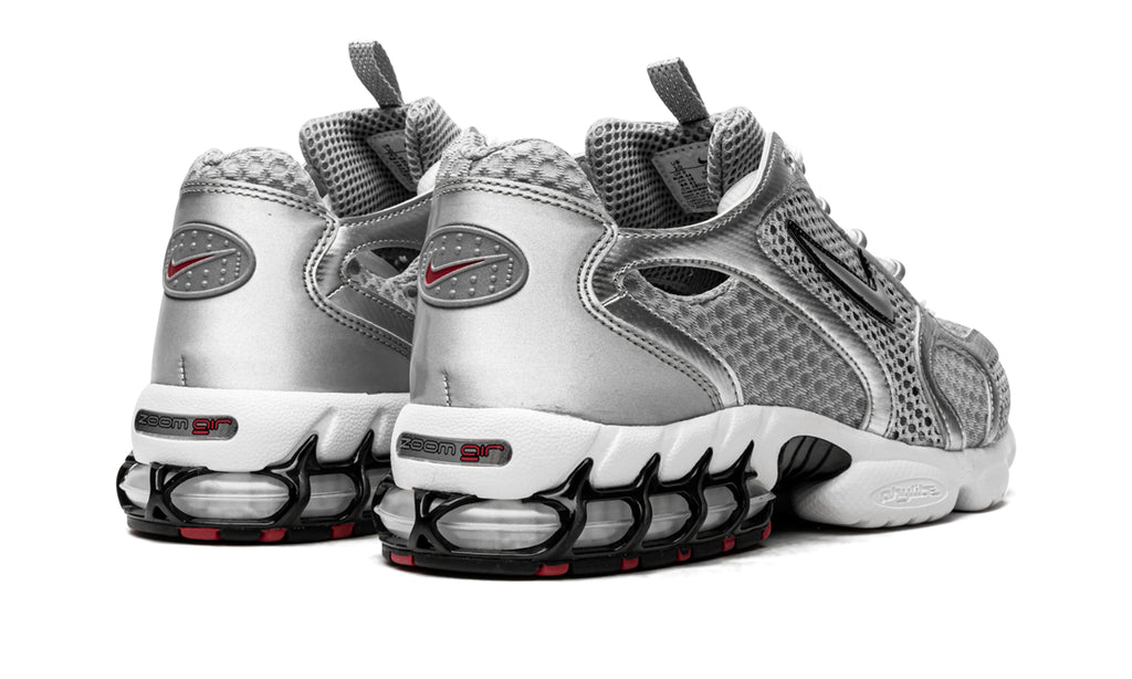 Nike Air Zoom Spiridon Cage 2 Sneakers - Metallic Silver, White & Red