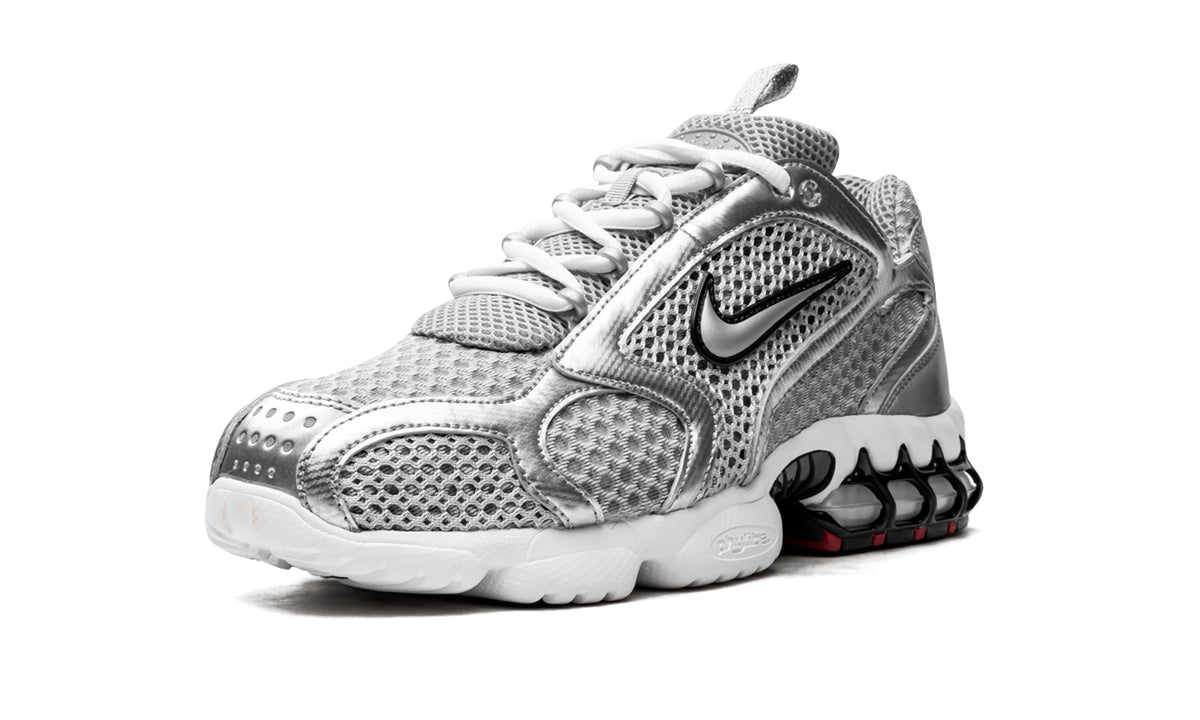 Nike Air Zoom Spiridon Cage 2 Sneakers - Metallic Silver, White & Red