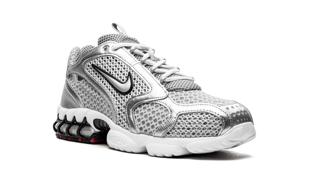 Nike Air Zoom Spiridon Cage 2 Sneakers - Metallic Silver, White & Red