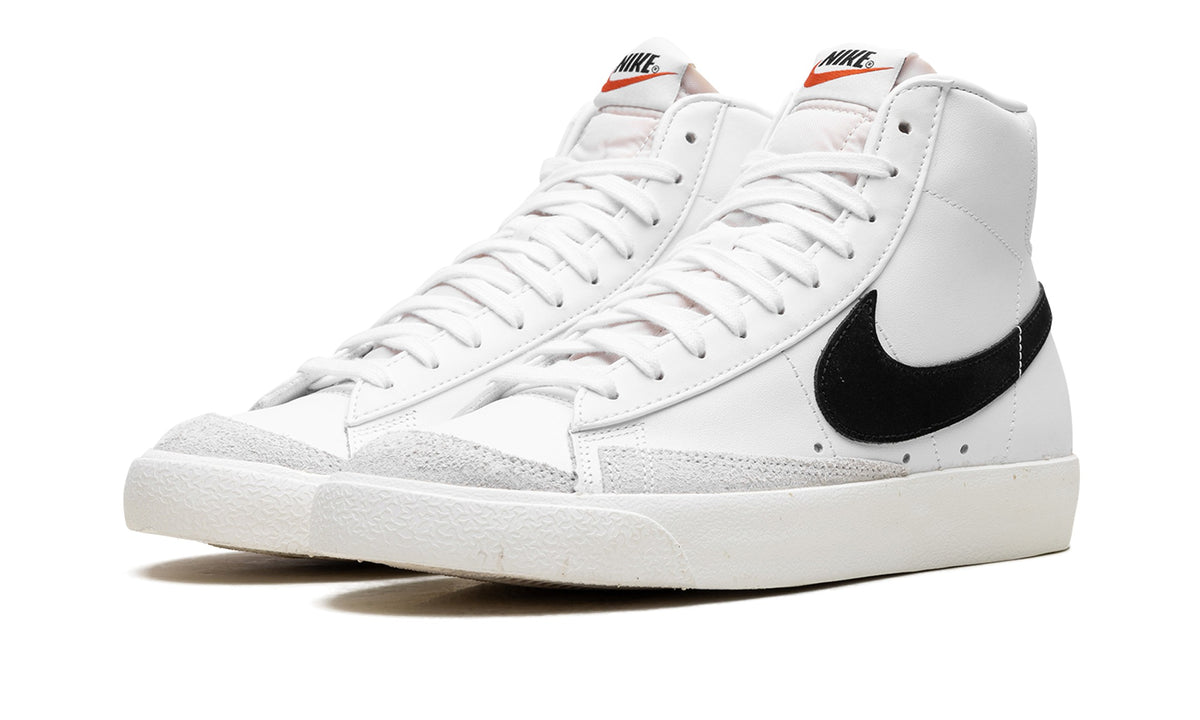 Nike Blazer Mid '77 Vintage Sneakers - White/Black with Light Grey Overlays