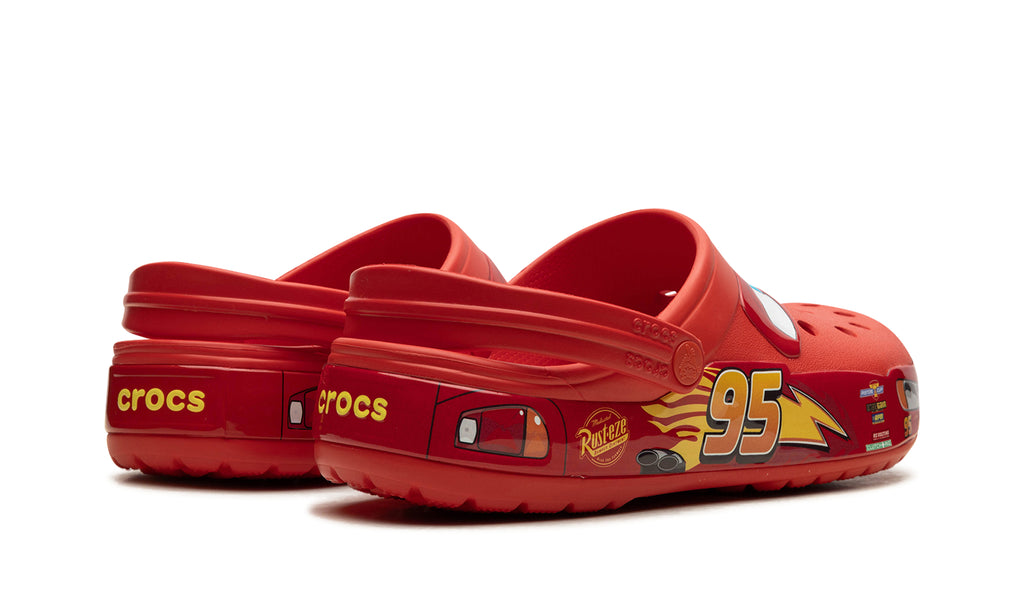 Crocs Classic Clogs - Red with Lightning McQueen Graphics and Number 95