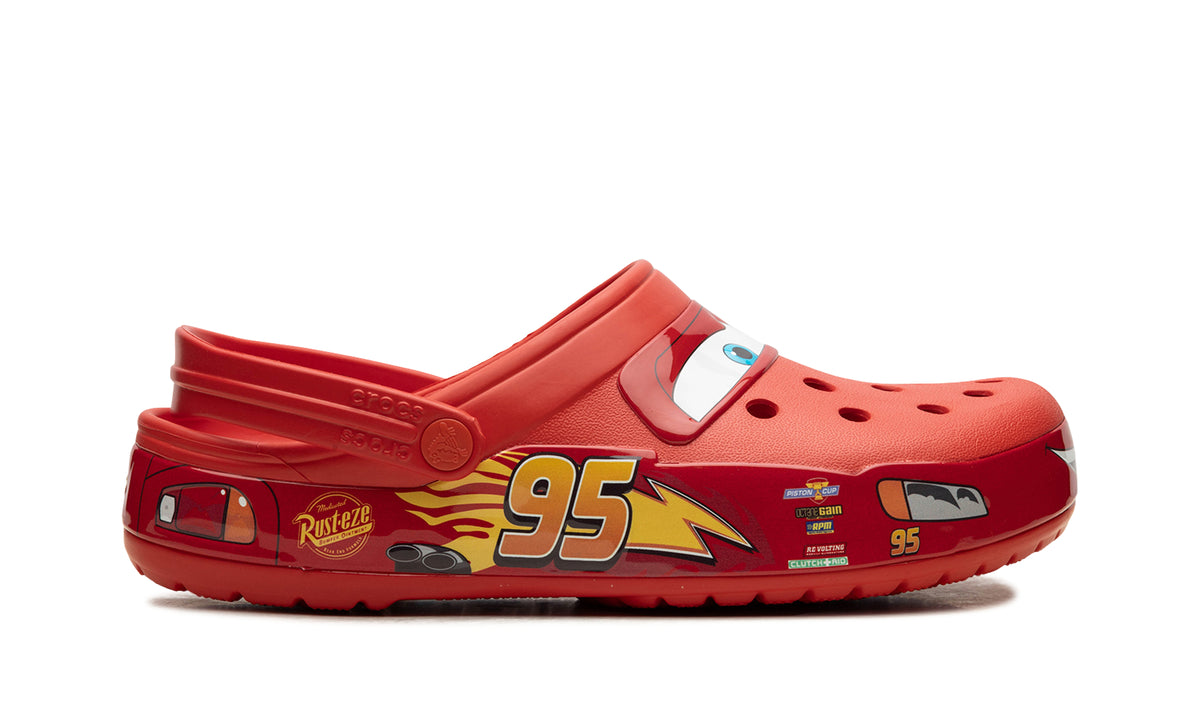 Crocs Classic Clogs - Red with Lightning McQueen Graphics and Number 95