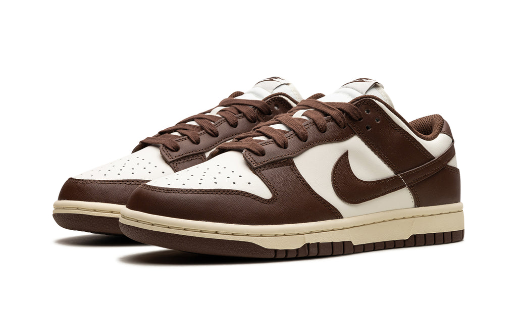 Nike Dunk Low Sneakers - Dark Brown & Off-White with Cream Midsole