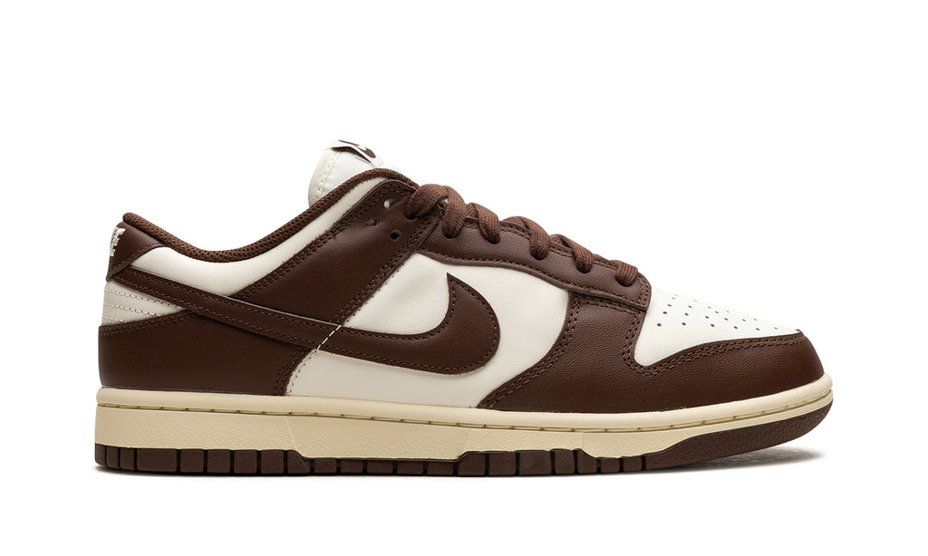 Nike Dunk Low Sneakers - Dark Brown & Off-White with Cream Midsole
