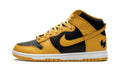 Nike Dunk High Sneakers - Golden Yellow and Black with Wu-Tang Logo Details