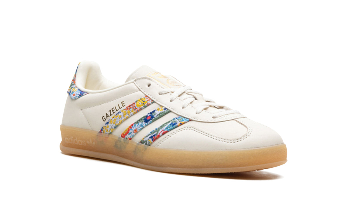 adidas Gazelle Indoor Sneakers - Cream with Multicolor Floral Stripes and Gum Sole