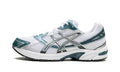ASICS GEL-1130 Sneakers – White Mesh, Metallic Silver Overlays & Deep Teal Accents
