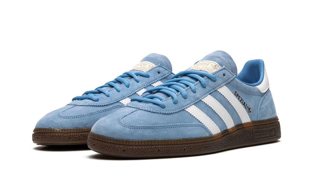 adidas Handball Spezial Sneakers - Light Blue & White with Brown Gum Sole