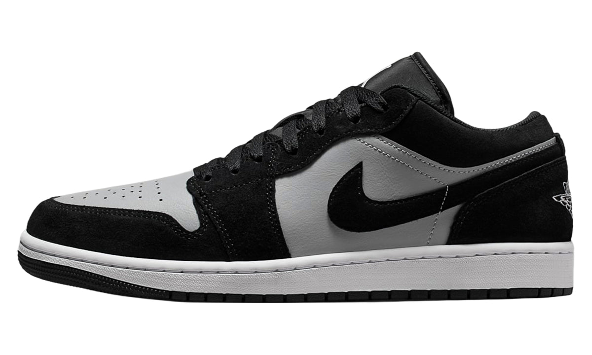 Air Jordan 1 Low Sneakers - Black & Gray with White Midsole