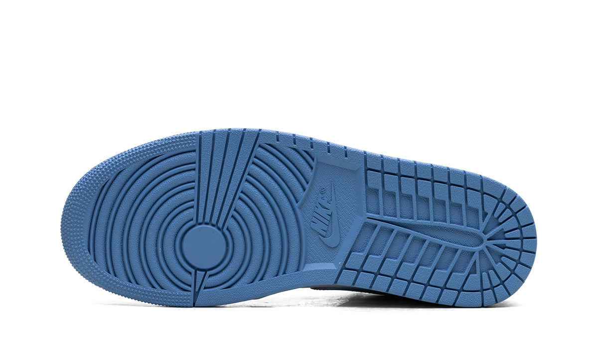Air Jordan 1 Low Sneakers - White and Sky Blue with Glossy Overlays
