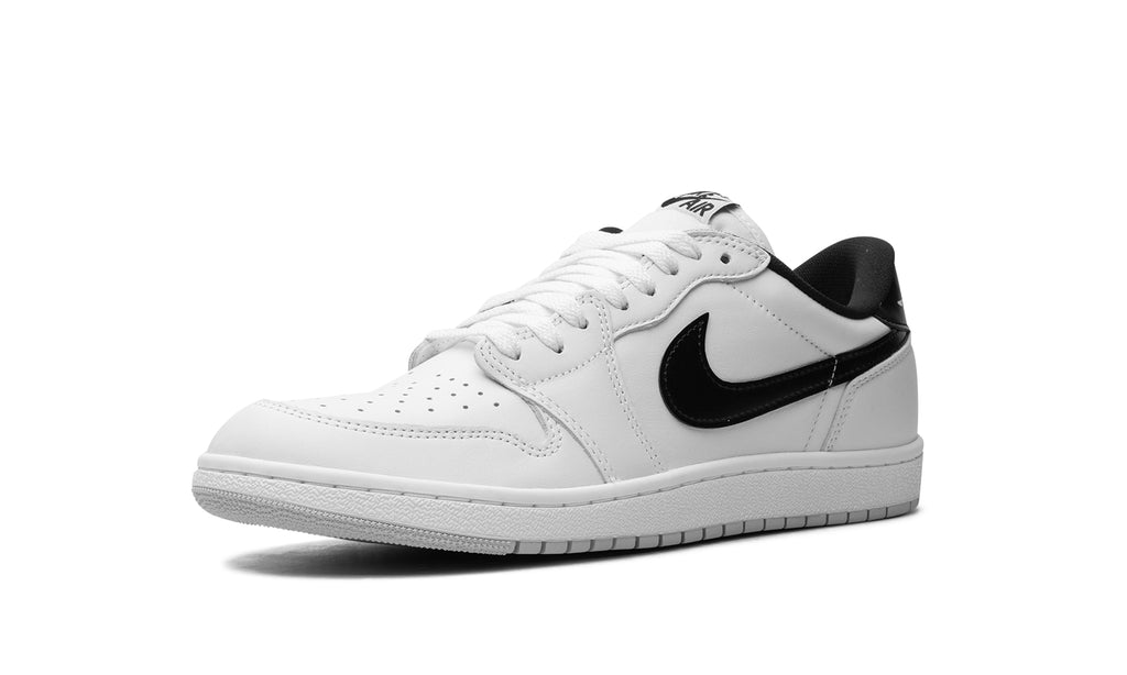 Air Jordan 1 Retro Low Sneakers - White and Black with Light Gray Outsole