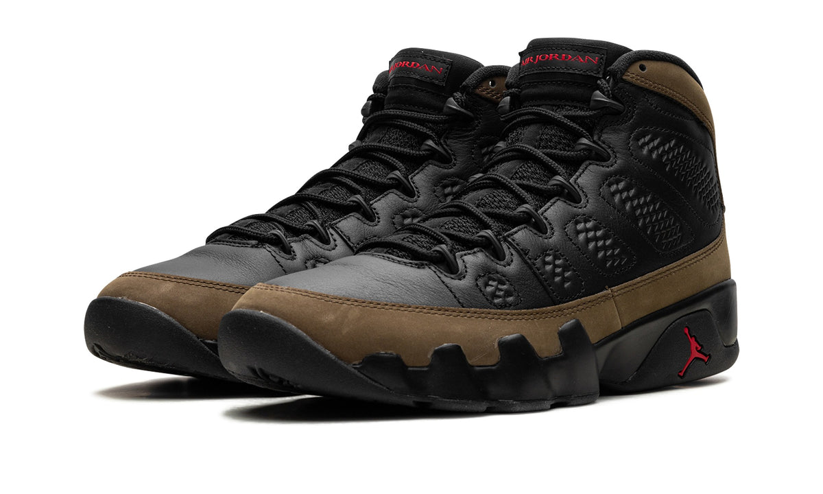 Air Jordan 9 High-Top Sneakers - Black & Olive Brown