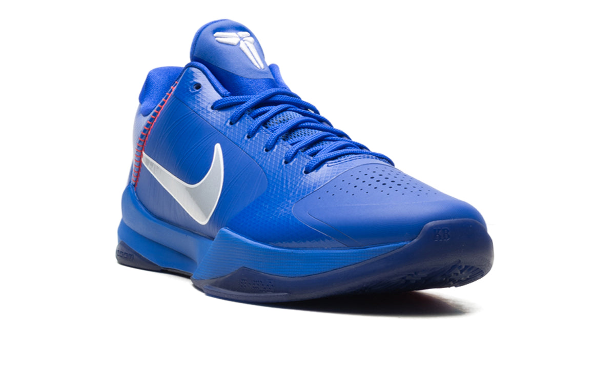 Nike Kobe 5 Protro Basketball Shoes - Royal Blue & White with Red Stitch Details