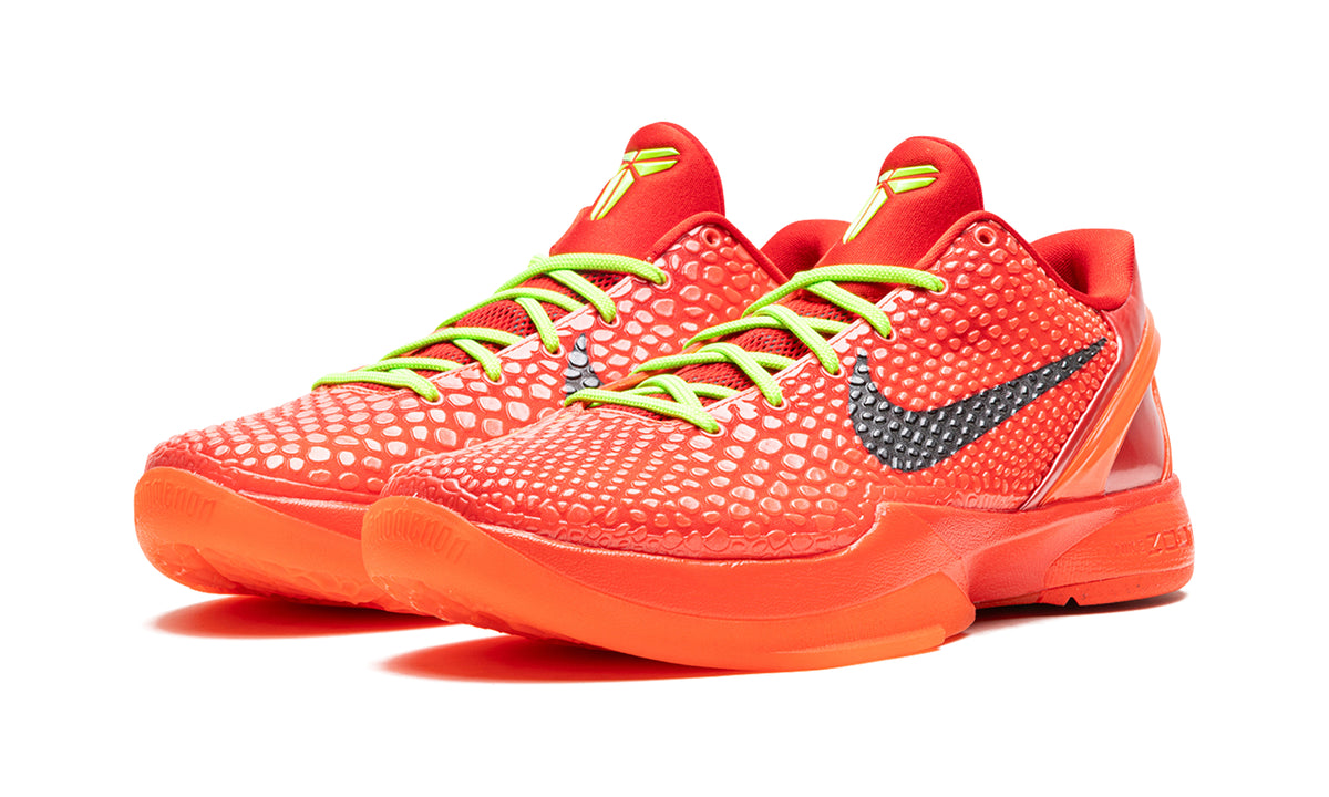 Nike Kobe 6 Protro "Reverse Grinch" Sneakers - Red & Volt Green