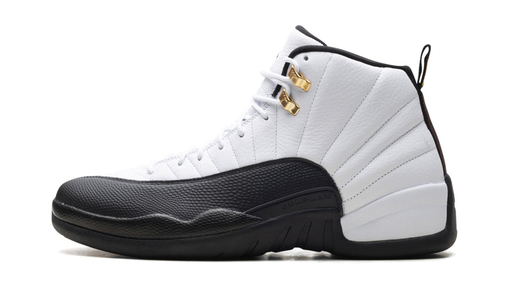 Air Jordan 12 Sneakers – White, Black & Gold