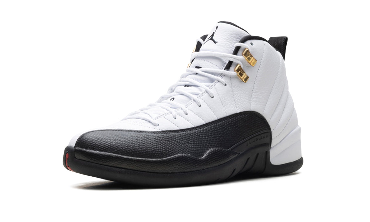 Air Jordan 12 Sneakers – White, Black & Gold