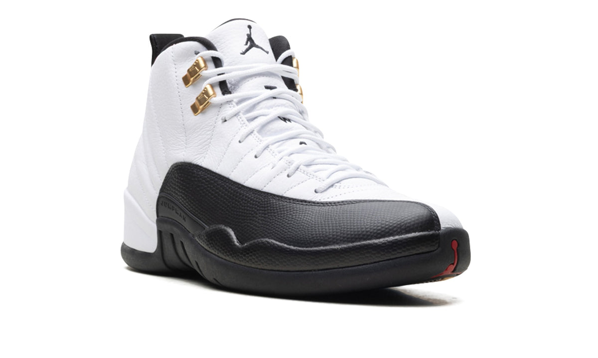 Air Jordan 12 Sneakers – White, Black & Gold
