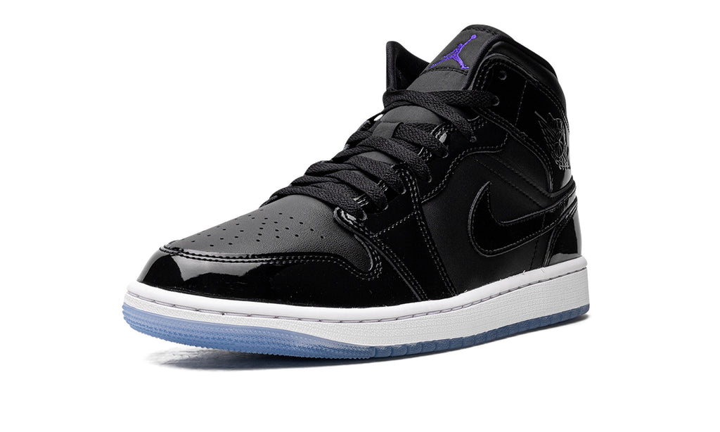 Air Jordan 1 Mid Sneakers – Black, White & Ice Blue