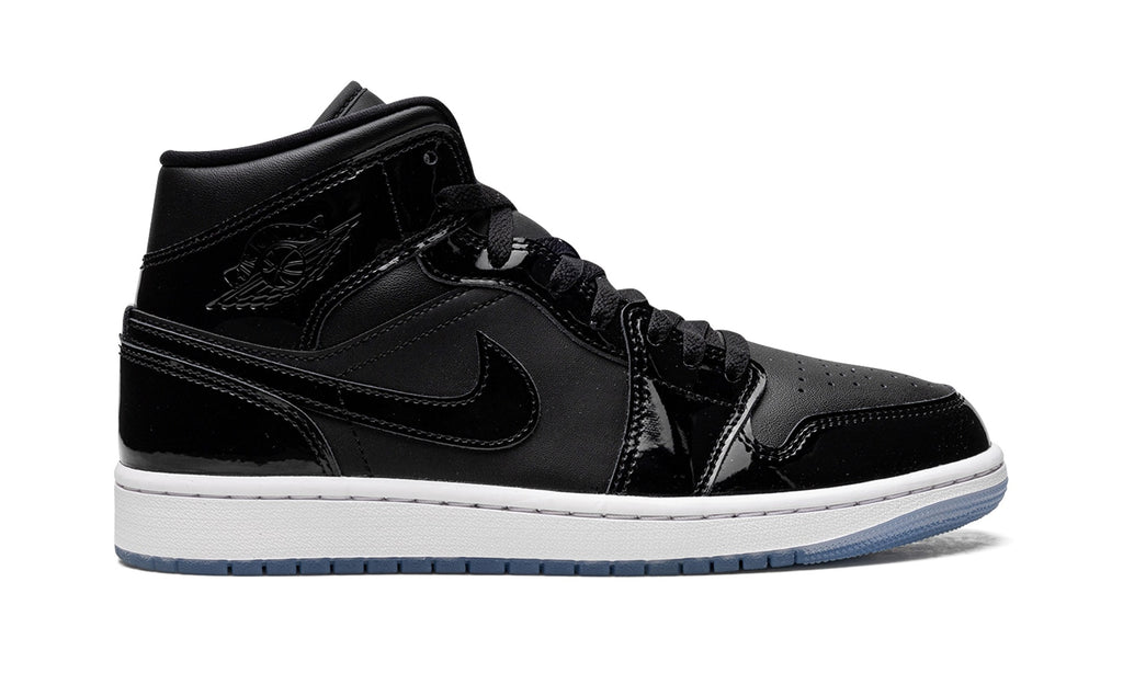 Air Jordan 1 Mid Sneakers – Black, White & Ice Blue