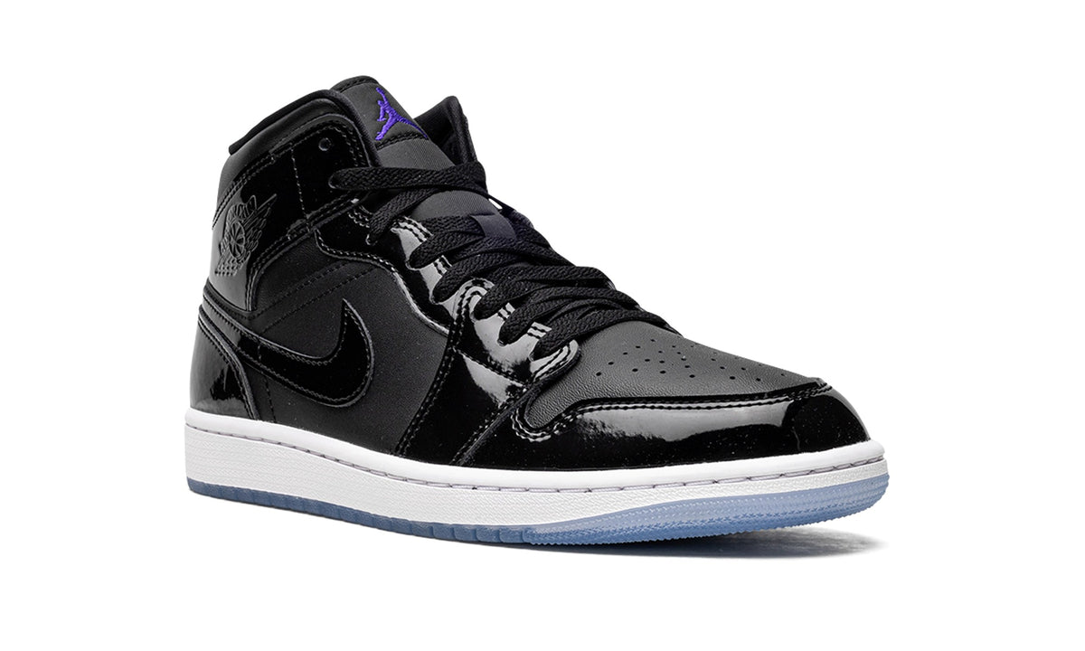 Air Jordan 1 Mid Sneakers – Black, White & Ice Blue