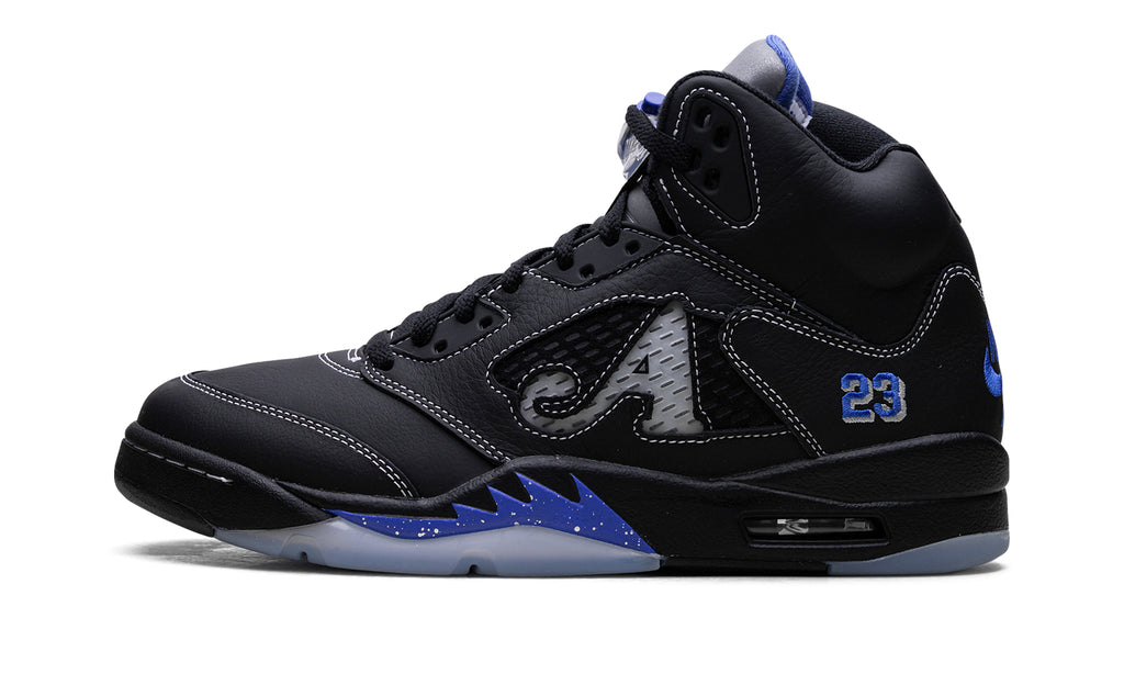 Awake NY x Air Jordan 5 Sneakers - Black/Racer Blue with Silver Details