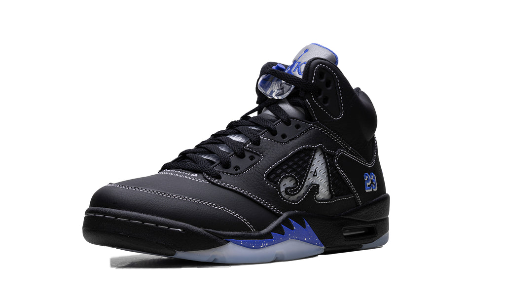 Awake NY x Air Jordan 5 Sneakers - Black/Racer Blue with Silver Details