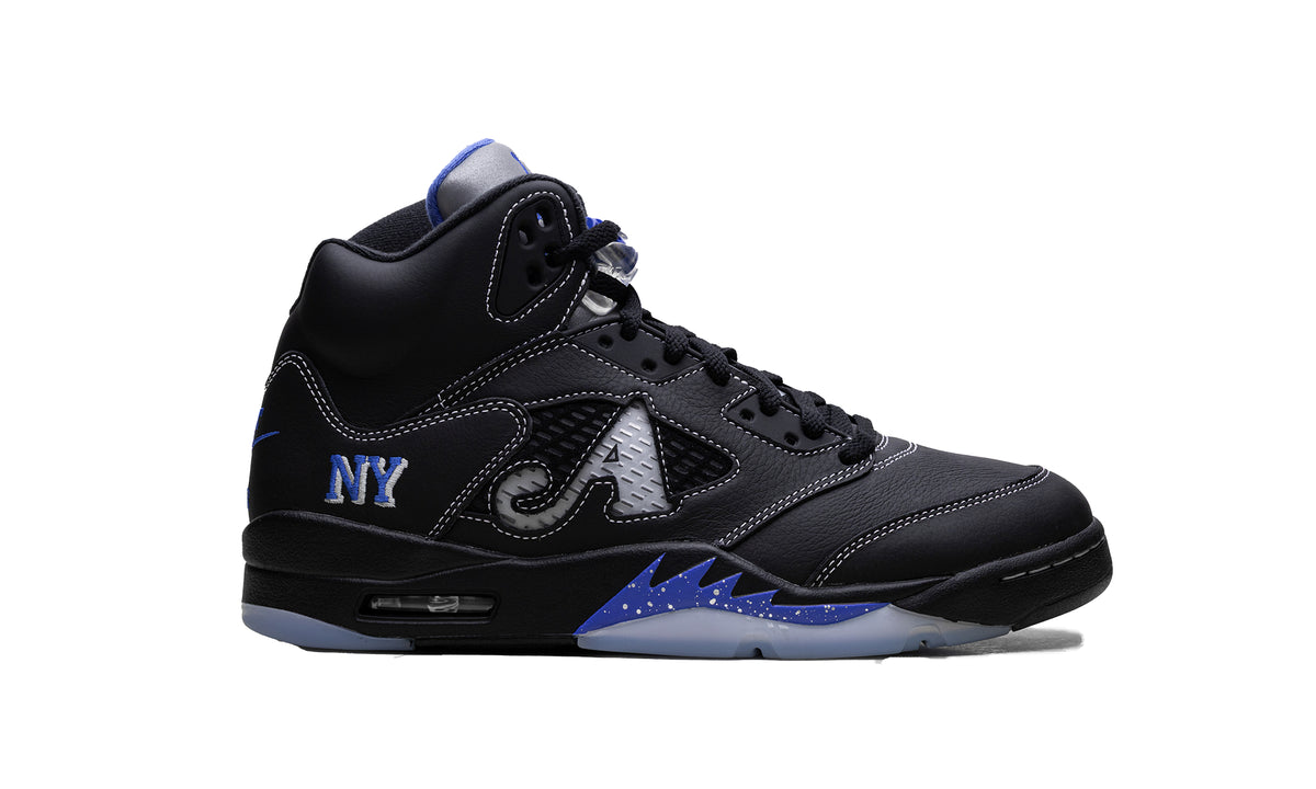 Awake NY x Air Jordan 5 Sneakers - Black/Racer Blue with Silver Details