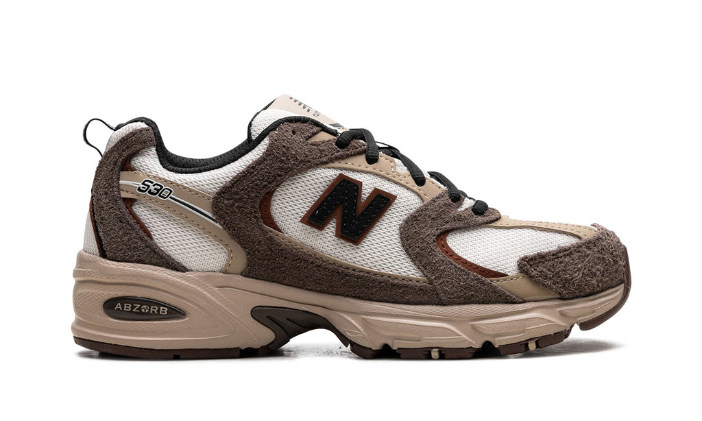 New Balance 530 Sneakers - Brown/Tan/Cream with Textured Overlays
