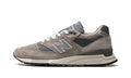New Balance 998 Sneakers - Gray with Silver N Logos and Off-White Midsole