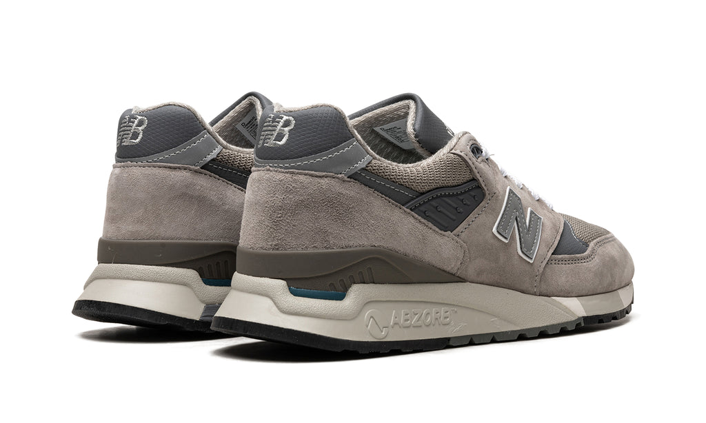 New Balance 998 Sneakers - Gray with Silver N Logos and Off-White Midsole