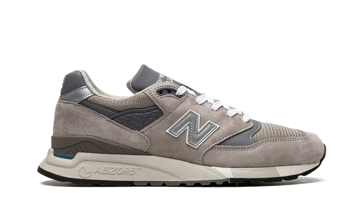 New Balance 998 Sneakers - Gray with Silver N Logos and Off-White Midsole
