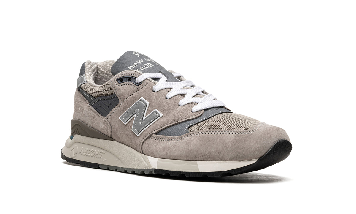 New Balance 998 Sneakers - Gray with Silver N Logos and Off-White Midsole