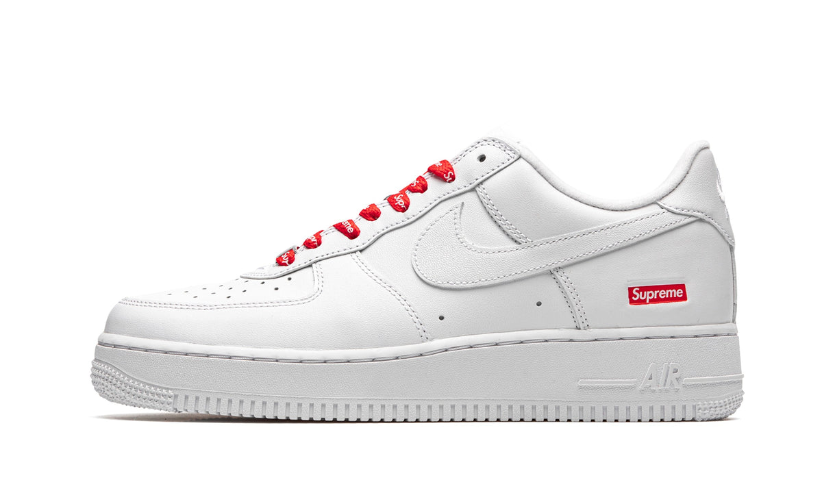 Supreme x Nike Air Force 1 Low Sneakers – White & Red