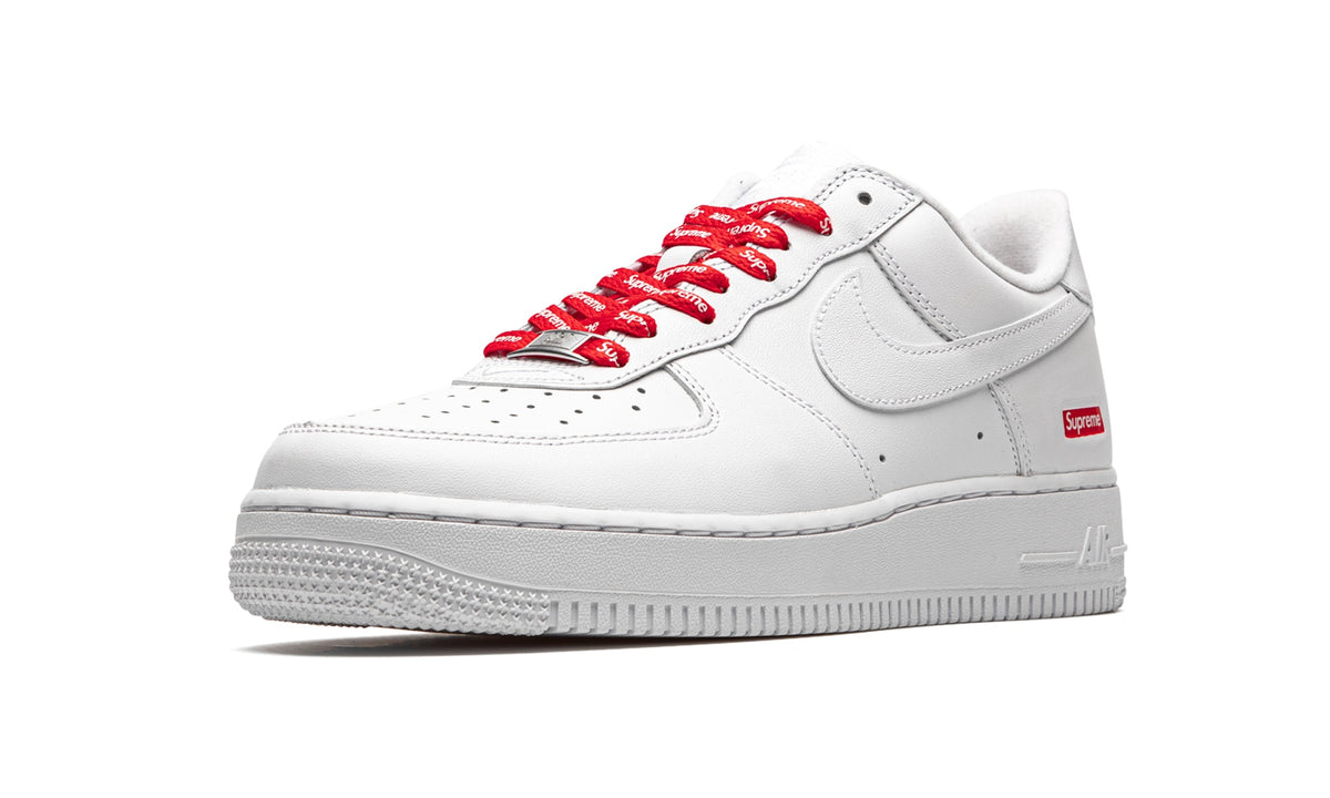 Supreme x Nike Air Force 1 Low Sneakers – White & Red