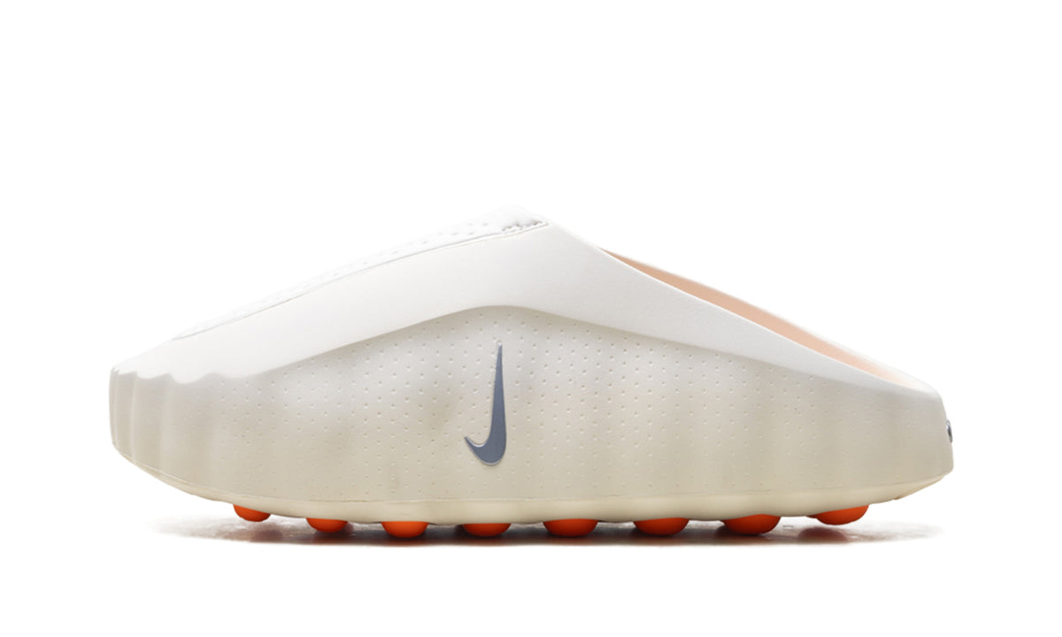 Nike Mind 001 Slip-On Mules - Cream with Gray Swooshes and Orange Outsole Nodes