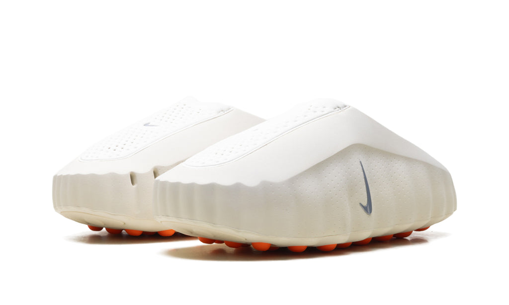 Nike Mind 001 Slip-On Mules - Cream with Gray Swooshes and Orange Outsole Nodes