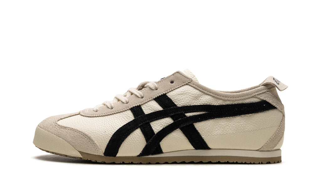 Onitsuka Tiger Mexico 66 Sneakers - Cream with Black Stripes and Beige Overlays
