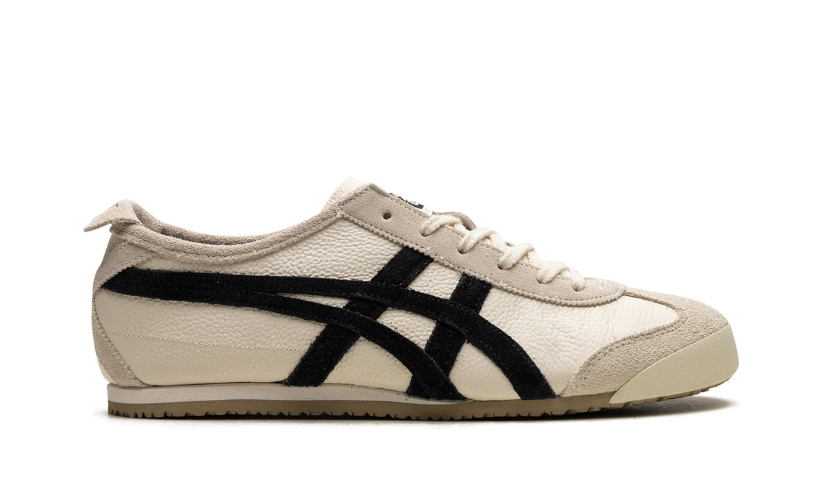 Onitsuka Tiger Mexico 66 Sneakers - Cream with Black Stripes and Beige Overlays