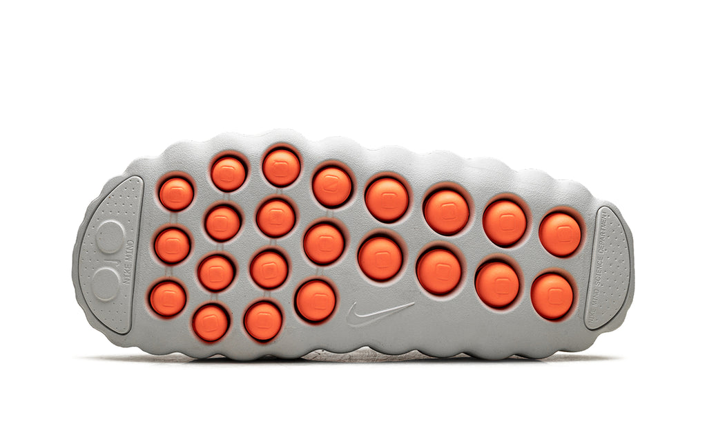 Nike Mind 001 Slip-On Mules - Light Gray with Orange Outsole Nodes