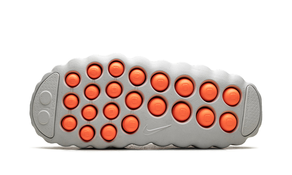 Nike Mind 001 Slip-On Mules - Light Gray with Orange Outsole Nodes