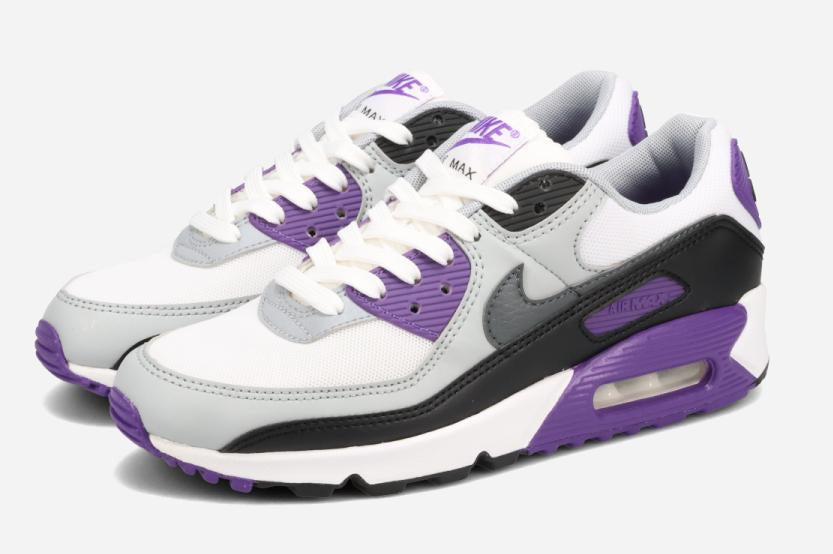 Nike Air Max 90 Sneakers – White, Grey & Purple