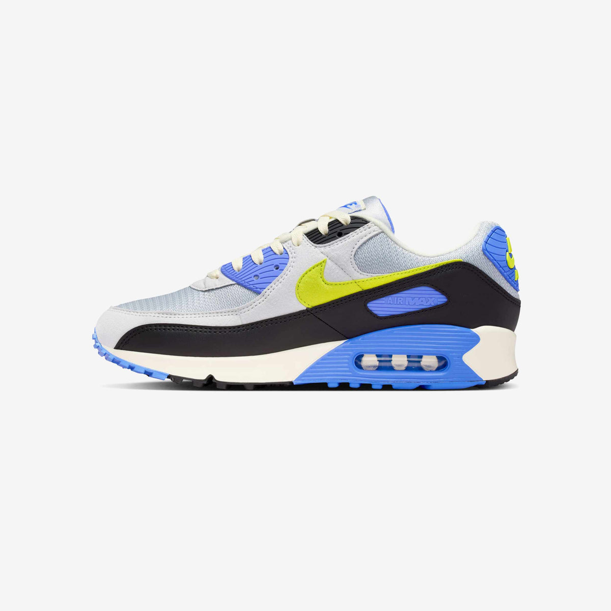 Nike Air Max Sneakers – White, Blue & Neon Yellow