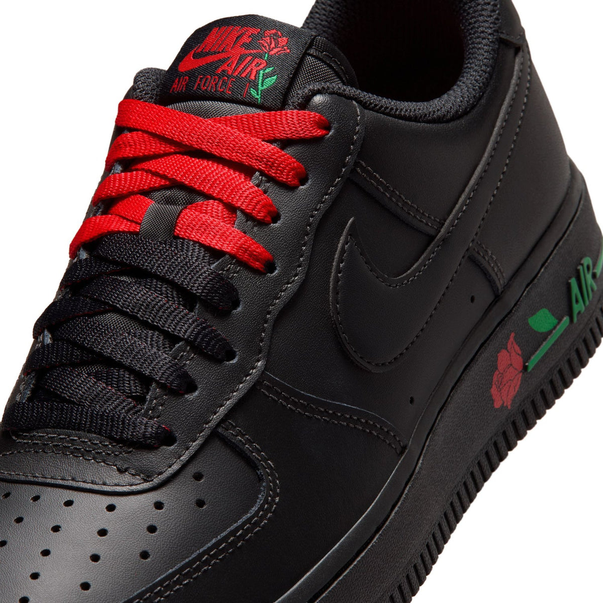 Nike Air Force 1 Low Sneakers – Black & Red Rose