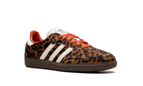 adidas Samba OG Sneakers – Leopard Print, Cream & Orange