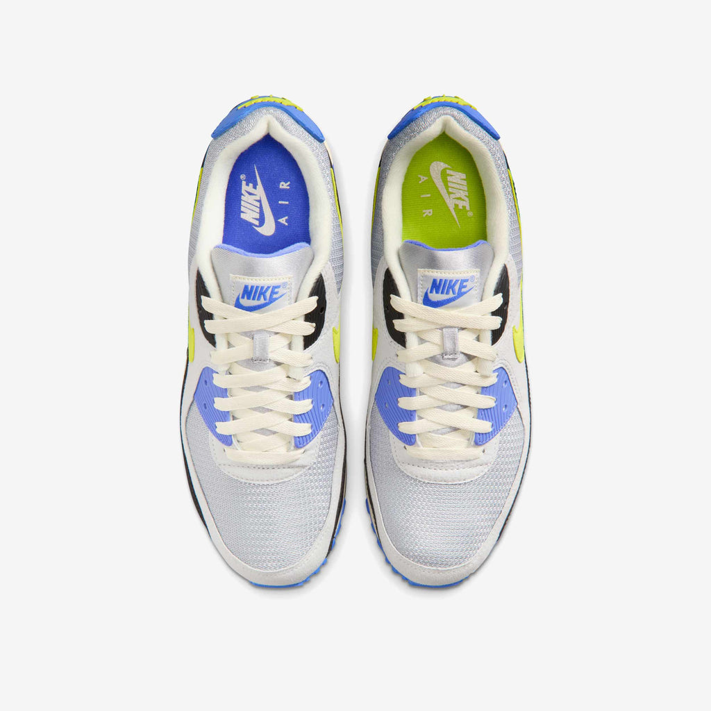 Nike Air Max Sneakers – White, Blue & Neon Yellow