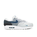 Nike Air Max 1 Sneakers - White & Gray with Blue Swoosh