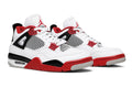 Air Jordan 4 Retro Fire Red Sneakers - White, Red & Black
