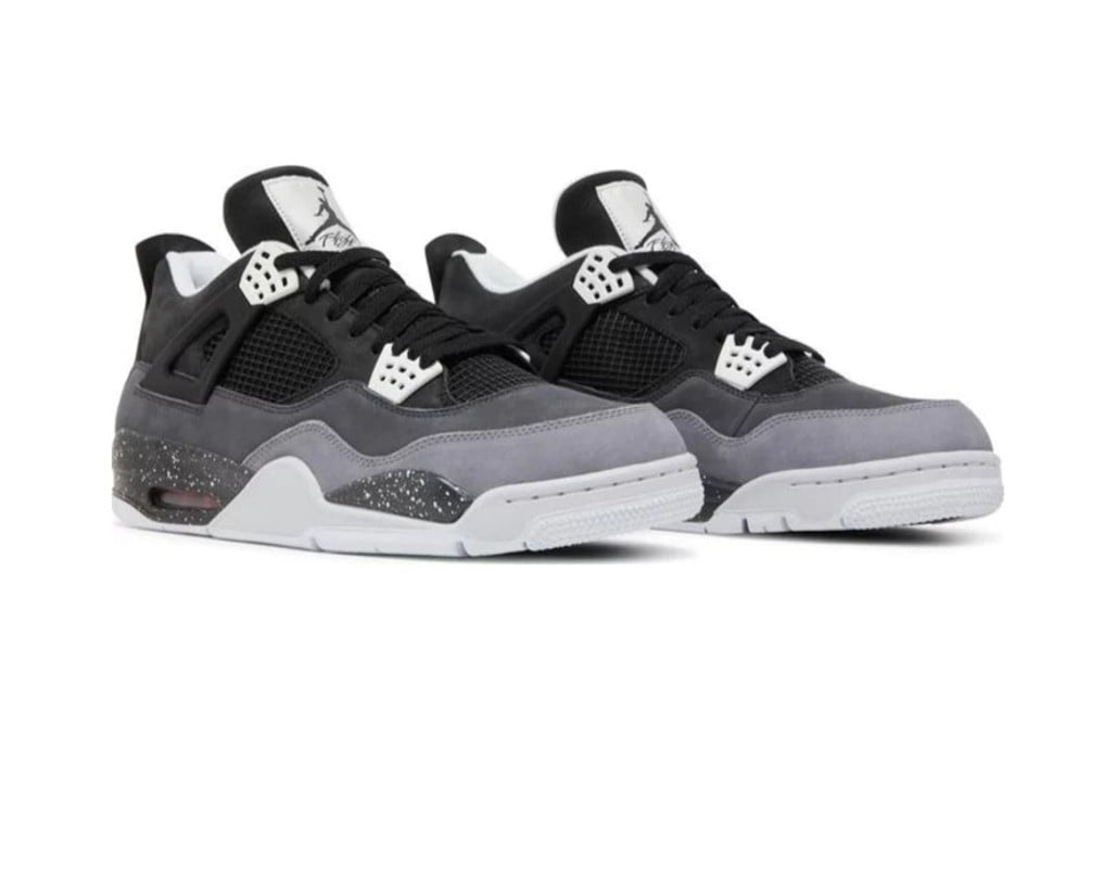 Air Jordan 4 Retro Sneakers - Black & Gray with Speckled Midsole