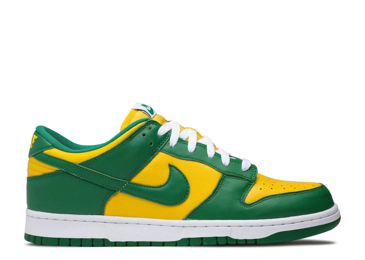 Nike Dunk Low Brazil Sneakers - Yellow & Green with White Laces
